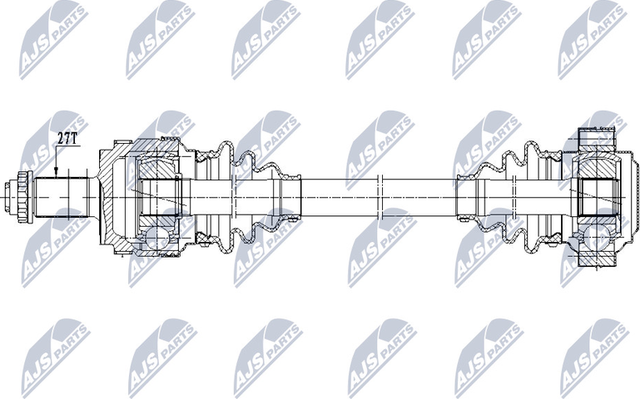 Полуось (привод в сборе, приводной вал) NTY для BMW 1 I (E81/E82/E87/E88) 2004-2011. Артикул NPW-BM-149