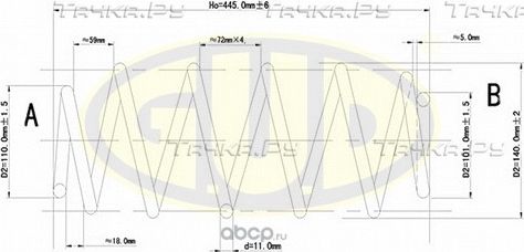 Пружина подвески G.U.D.. Артикул GCS015632