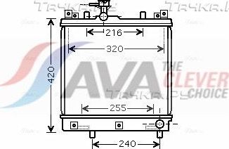 Радиатор охлаждения двигателя AVA. Артикул SZ2082