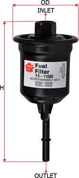 Топливный фильтр Sakura. Артикул FS-11680