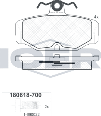 Тормозные колодки Icer задние для Caterham 21 1994-2002. Артикул 180618-700