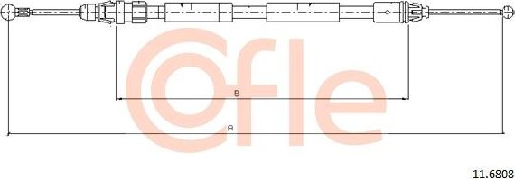 Трос ручника (тросик ручного тормоза) Cofle. Артикул 92.11.6808
