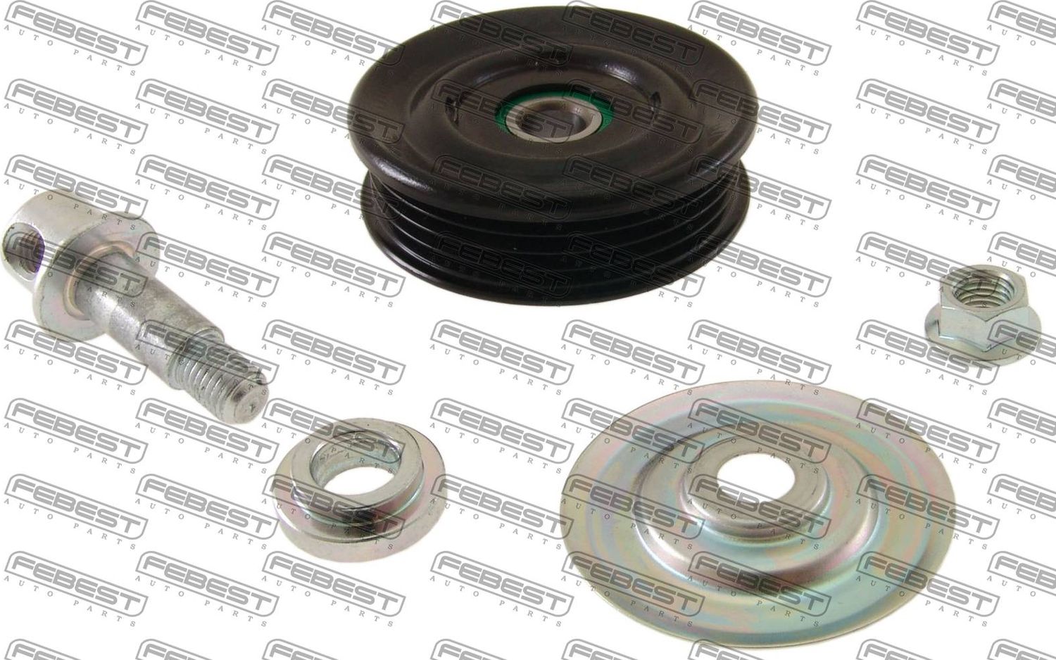 Натяжной ролик (натяжитель) приводного поликлинового ремня Febest. Артикул 0187-GX100