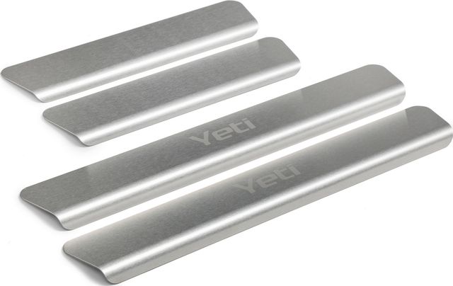 Накладки Rival на пороги (с надписью) для Skoda Yeti I рестайлинг 2013-2018. Артикул NP.5103.3