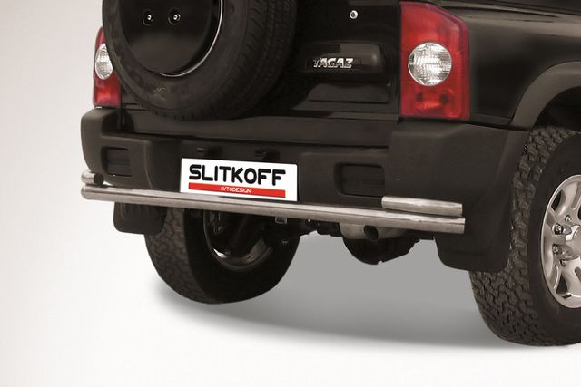 Защита Slitkoff заднего бампера d57/42 двойная для ТагАЗ Tager 5-дв. 2008-2026. Артикул TAT5d015