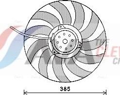 Вентилятор радиатора двигателя AVA для Audi A4 III (B7) 2002-2009. Артикул AI7514