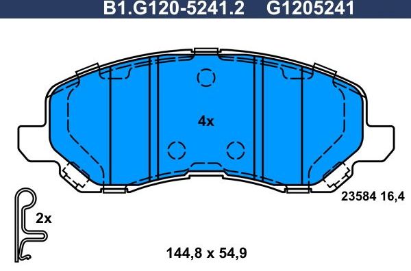 Тормозные колодки Galfer. Артикул B1.G120-5241.2