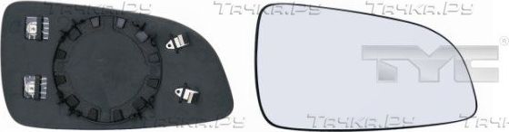 Зеркальное стекло бокового зеркала TYC правое для Opel Astra H 2004-2009. Артикул 325-0059-1