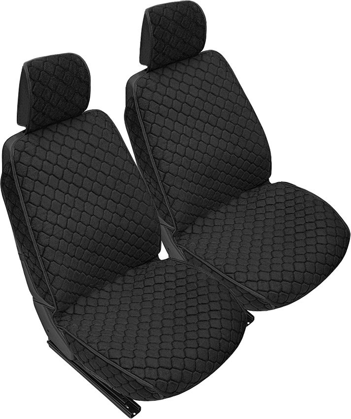 Накидки универсальные Rezkon Алькантара с боковой защитой на передние сидения, цвет Черный/Черные соты. Артикул 8103251110