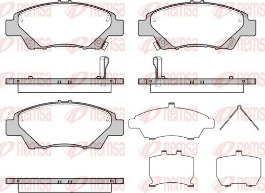 Тормозные колодки Remsa передние для Honda Jazz III 2015-2026. Артикул 1358.42