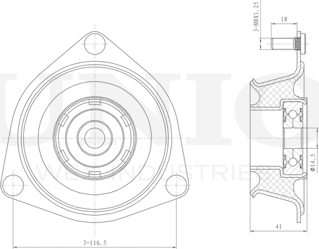 Опора амортизационной стойки (Unio). Артикул RMP-13153