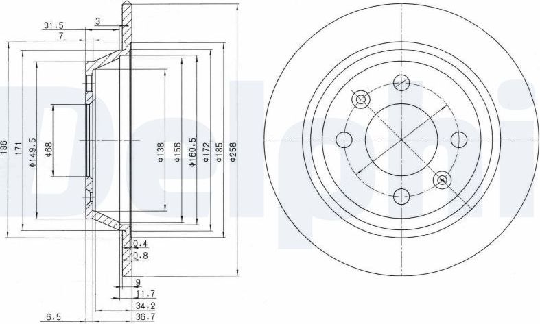 Тормозной диск Delphi. Артикул BG2420