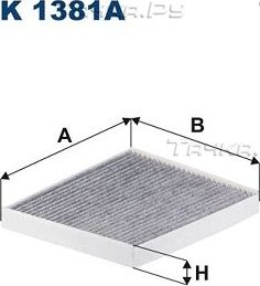 Салонный фильтр Filtron. Артикул K 1381A