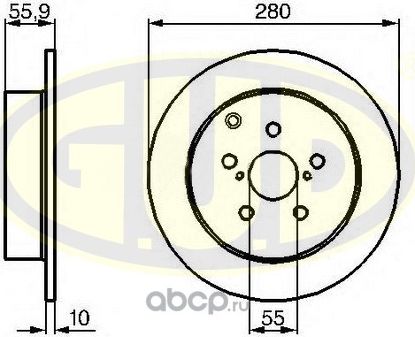Тормозной диск G.U.D.. Артикул GDB110311