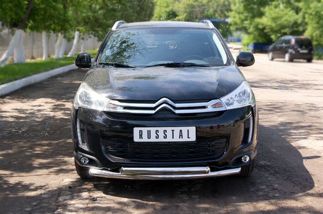 Защита RusStal переднего бампера d63/63 для Citroen C4 Aircross 2012-2017. Артикул C4Z-000555