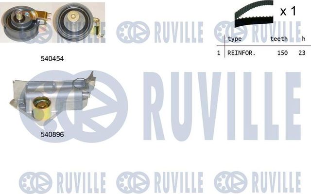 Ремень ГРМ с роликами (комплект) Ruville. Артикул 550104