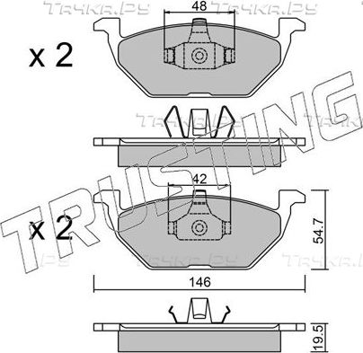 Тормозные колодки Trusting передние для Skoda Roomster I 2006-2015. Артикул 220.1