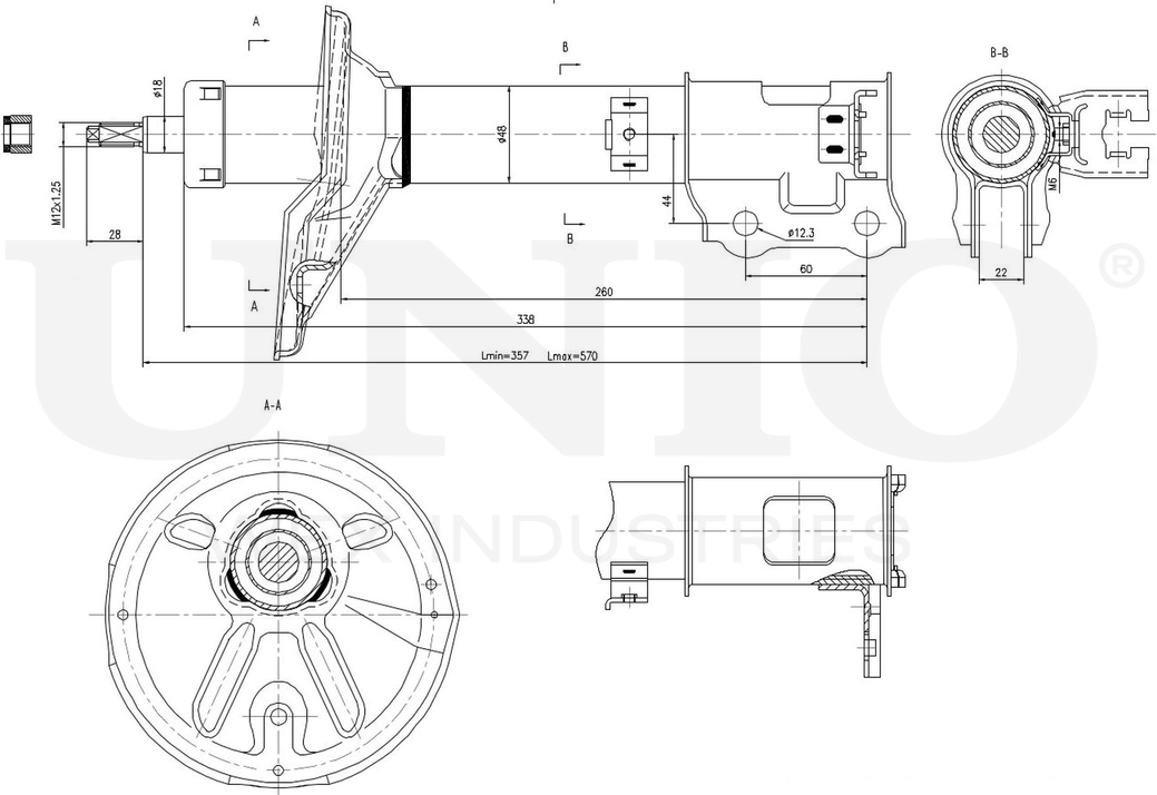 Амортизатор подвески (Unio). Артикул SAB-20012