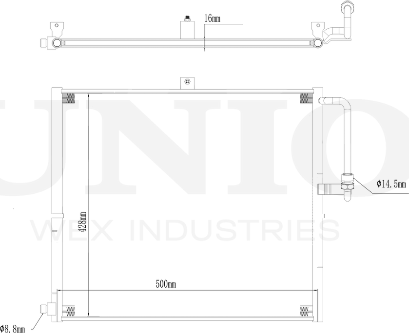 Радиатор кондиционера (Unio). Артикул RAD-30014