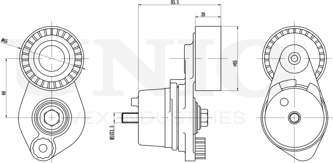 Натяжитель/демпфер ремня (Unio). Артикул TNS-10232