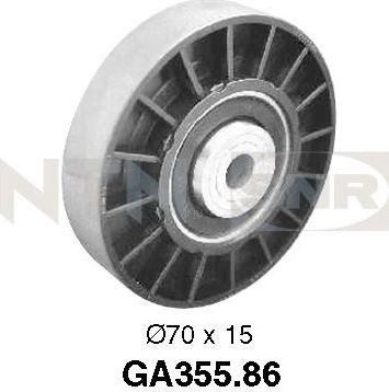 Направляющий (ведущий) ролик приводного поликлинового ремня NTN / SNR. Артикул GA355.86