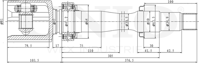 ШРУС внутренний (Unio). Артикул CVJ-30113