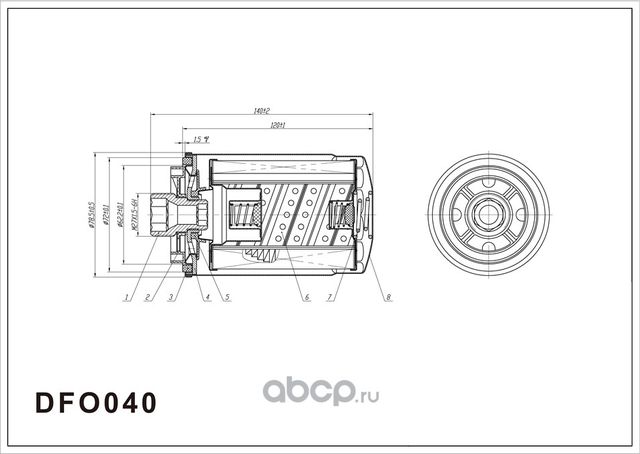 Фильтр масляный DOUBLE FORCE арт. DFO040 Double Force. Артикул DFO040