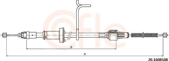 Трос ручника (тросик ручного тормоза) Cofle. Артикул 92.20.160B508