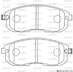 Тормозные колодки Advics передние для Fiat Sedici 2006-2014. Артикул SN954P