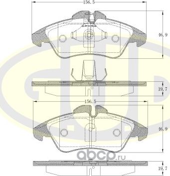 Тормозные колодки G.U.D.. Артикул GBP057800
