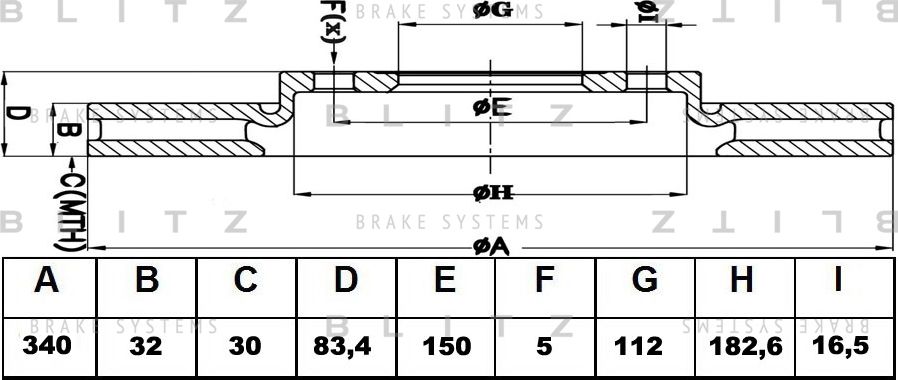 Диск тормозной TOYOTA LAND CRUISER 07- перед. вент. (Blitz). Артикул BS0353