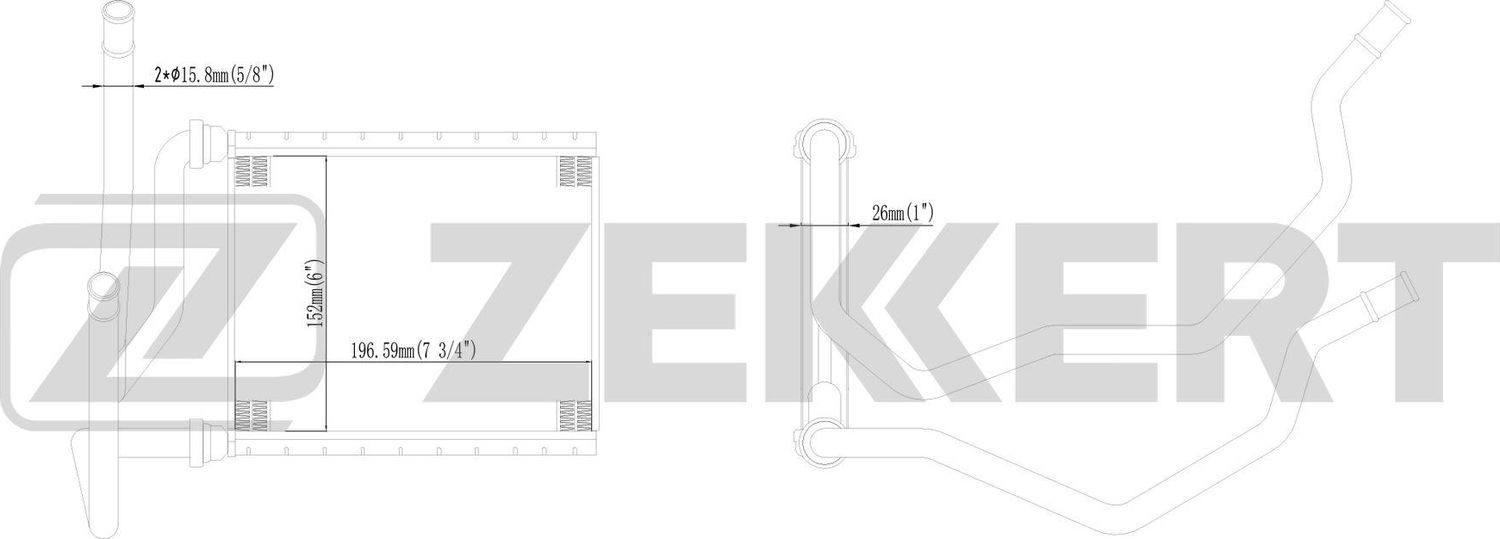 Радиатор отопителя (печки) Zekkert (алюминий). Артикул MK-5139
