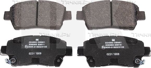 Тормозные колодки NK передние для Toyota Probox I 2002-2004. Артикул 224552