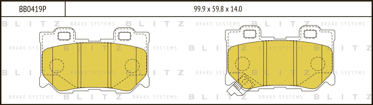 Колодки тормозные INFINITI FX30/FX35/FX37/FX50 03- задн. (Blitz). Артикул BB0419P