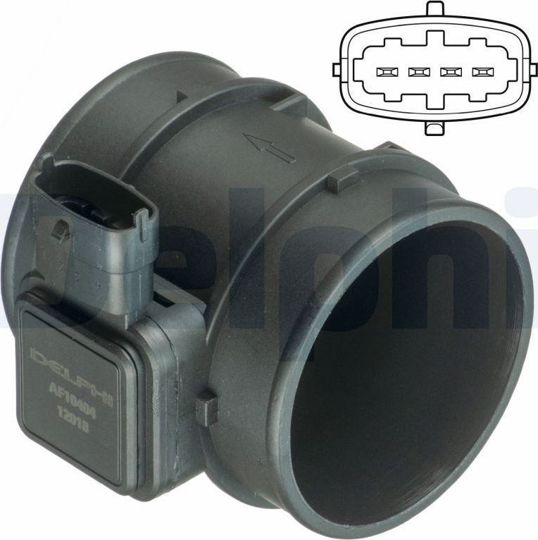 Датчик массового расхода воздуха (ДМРВ) Delphi. Артикул AF10404-12B1