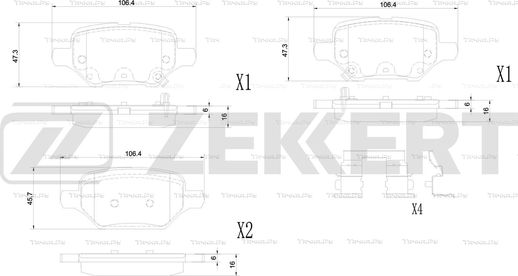 Тормозные колодки Zekkert. Артикул BS-1400