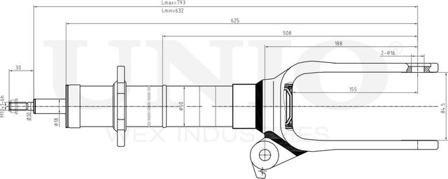 Амортизатор подвески (Unio). Артикул SAB-10703