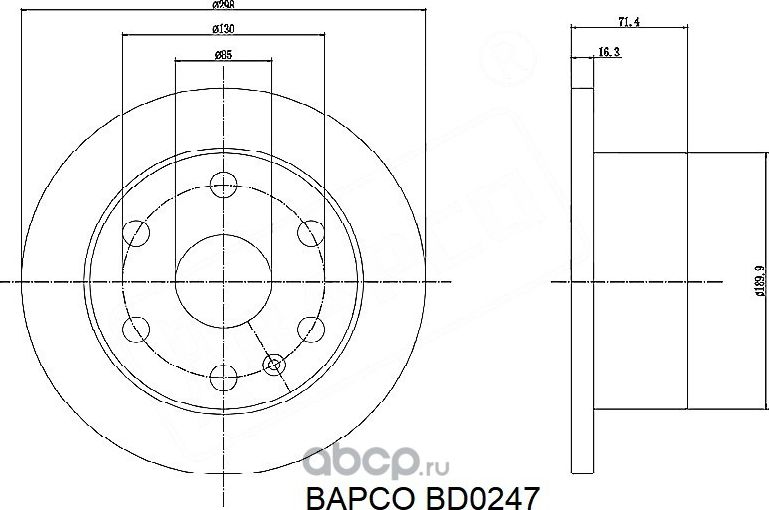 Диск тормозной задний BD0247, (Bapco). Артикул BD0247