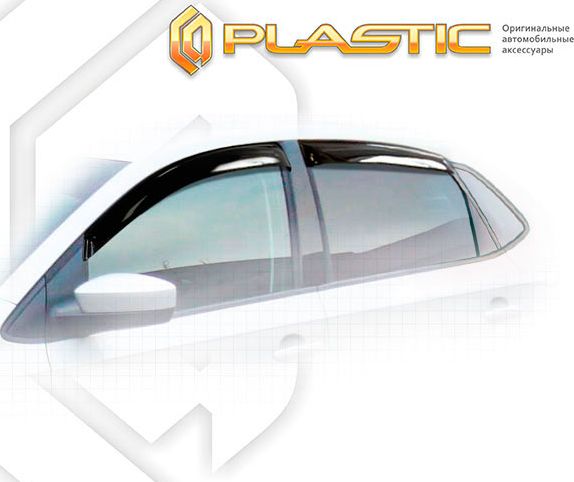 Дефлекторы СА Пластик для окон (Classic полупрозрачный) Volkswagen Polo седан 2015-2020. Артикул 2010030311685