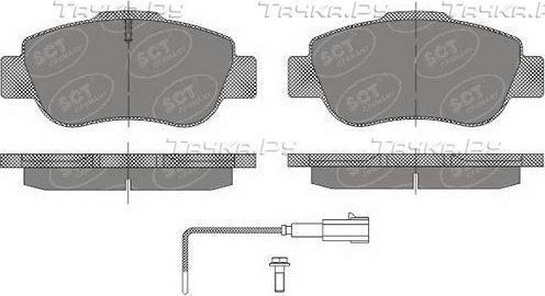 Тормозные колодки SCT-Germany передние для Fiat Grande Punto 2005-2015. Артикул SP 487 PR