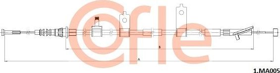 Трос ручника (тросик ручного тормоза) Cofle. Артикул 92.1.MA005