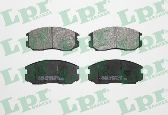 Тормозные колодки LPR передние для Proton Satria I (300) 2000-2006. Артикул 05P502