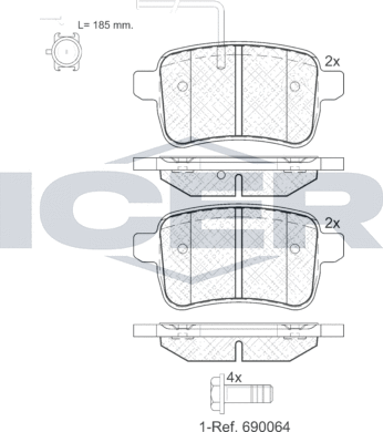 Тормозные колодки Icer. Артикул 181995