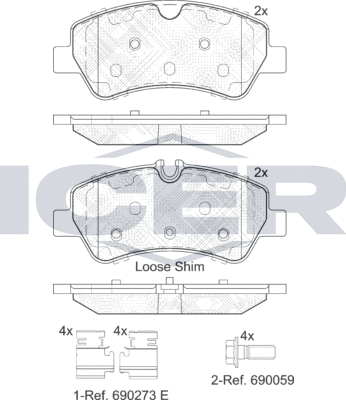 Тормозные колодки Icer. Артикул 142116