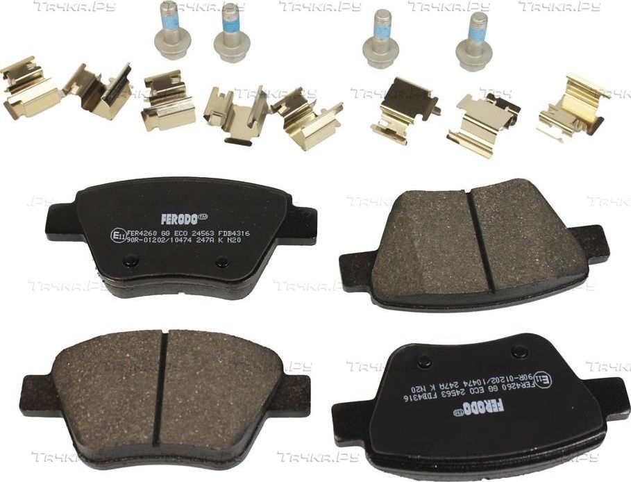 Тормозные колодки Ferodo Premier Eco Friction задние для Volkswagen Golf VII 2012-2016. Артикул FDB4316