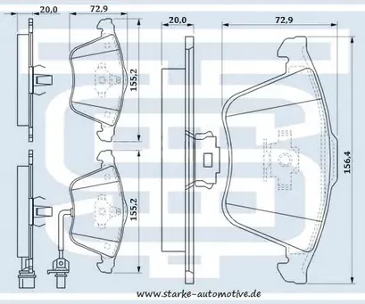 Колодки тормозные VW GOLF V-VI/PASSAT (B6) передние (Starke). Артикул 173618