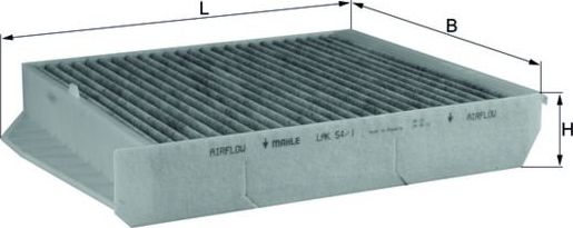 Салонный фильтр Mahle. Артикул LAK 54/1