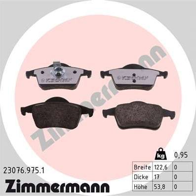 Тормозные колодки Zimmermann rd:z задние для Volvo V70 I 1998-1999. Артикул 23076.975.1