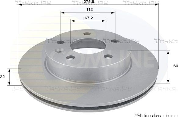 Тормозной диск Comline передний для Mercedes-Benz V-Класс I (W638) 1996-2003. Артикул ADC1608V