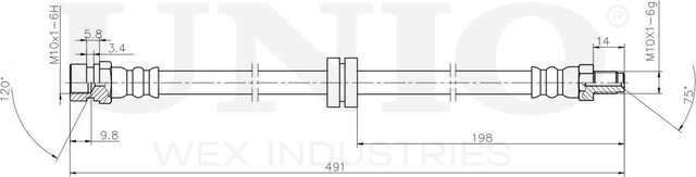 Шланг тормозной (Unio). Артикул BRH-10097